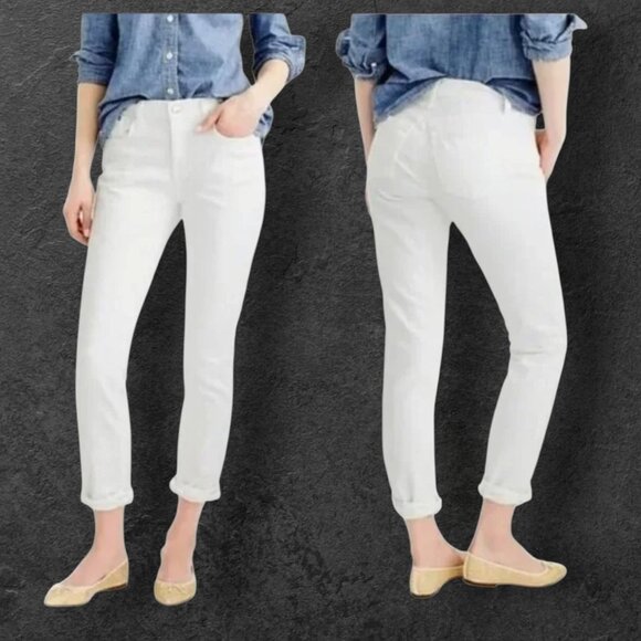 NWT! J. Crew High-Rise Slim Cropped Boyfriend Jean in White - 33 - Picture 1 of 11